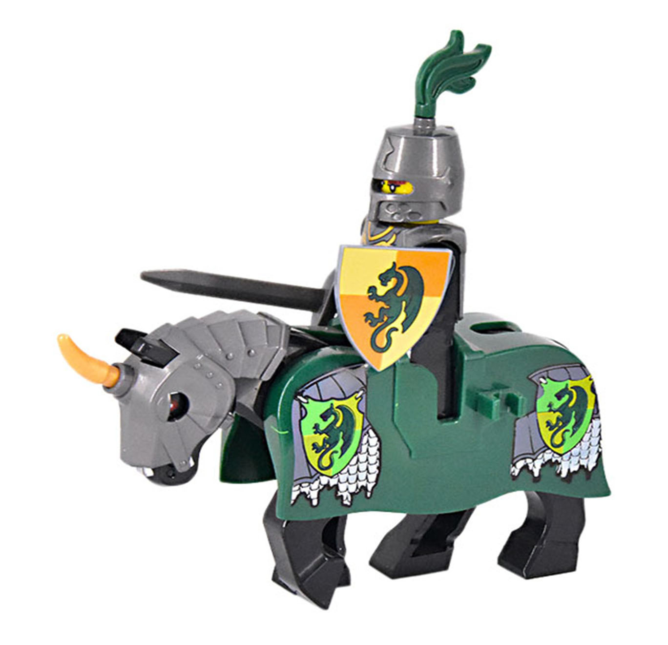 1pcs Medieval Castle Mounted Dragon Knight Set A Custom Bricks