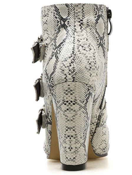 snake skinned booties