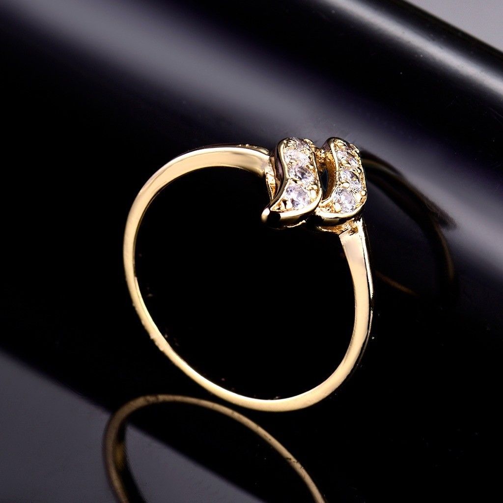 [Jewelry] Simple Crystal Smart Charm Gold Filled Ring for Woman Gift