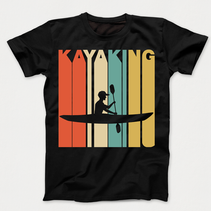 Retro 1970's Style Kayaking Kayak Kids TShirt TShirts