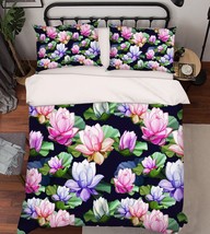 3D Colour Lotus Paint 22 Bed Pillowcases Quilt Duvet Single Queen King US Summer - $102.84+