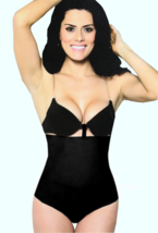 BRAND NEW WOMEN'S FULL BODY SLIMMING SHAPE WEAR HI-WAIST THONG BLACK #8052