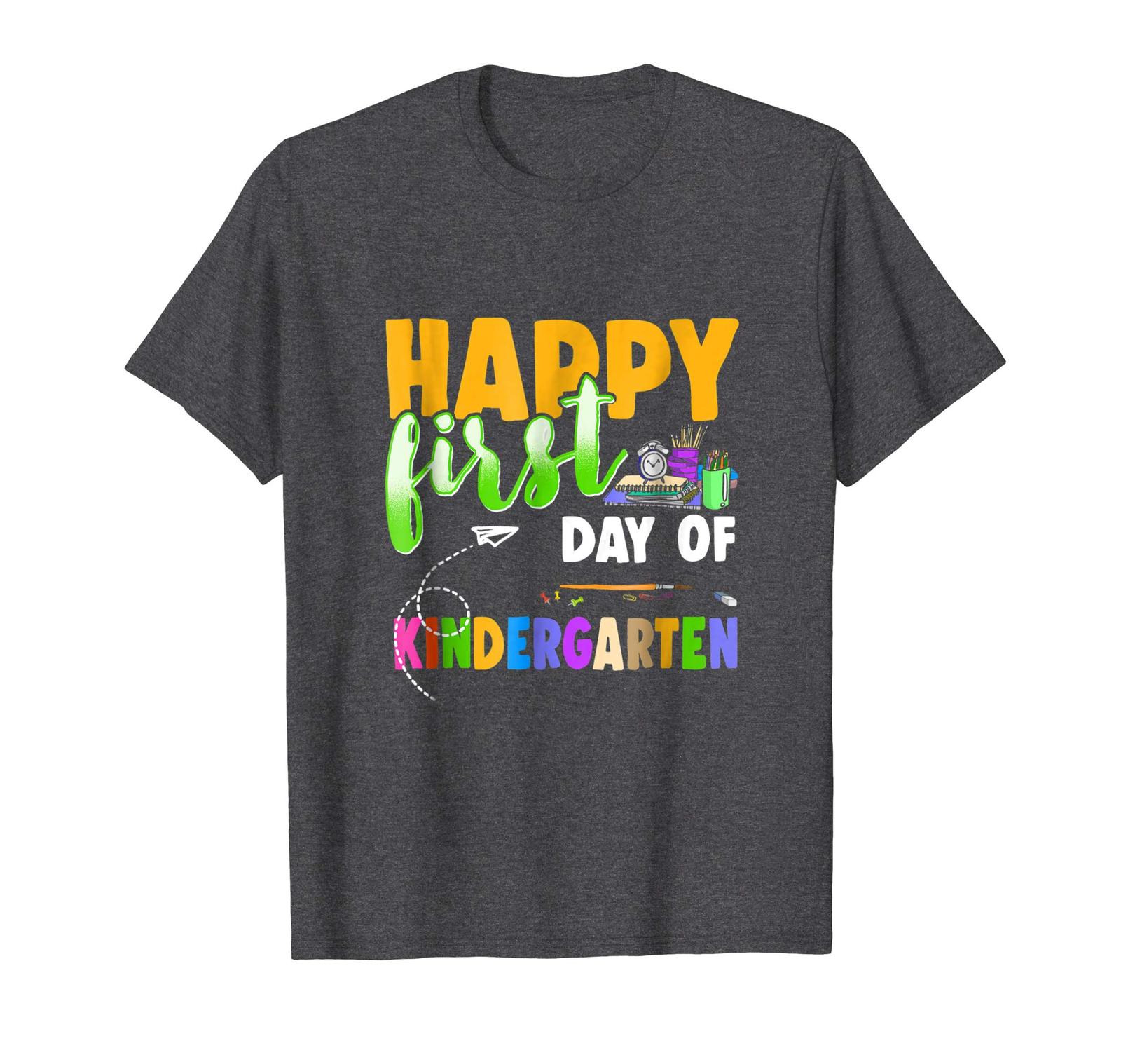 Large size shirts - Kindergarten Shirt Funny Happy First Day Of ...