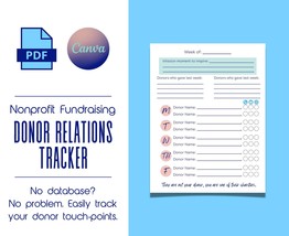 Donor Relations Tracker | Weekly Planner for the Nonprofit Fundraising |... - $0.00