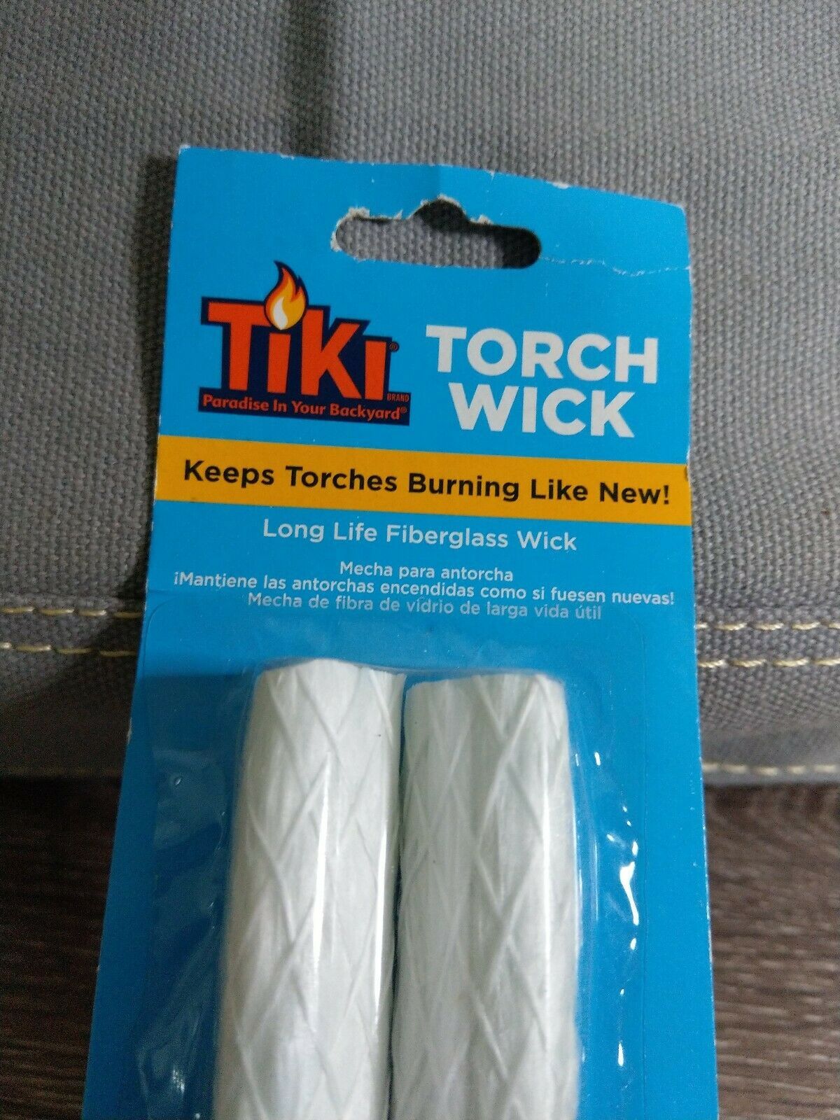 White Fiberglass Torch Wicks TIKI 2pk 9" High Quality Replacement