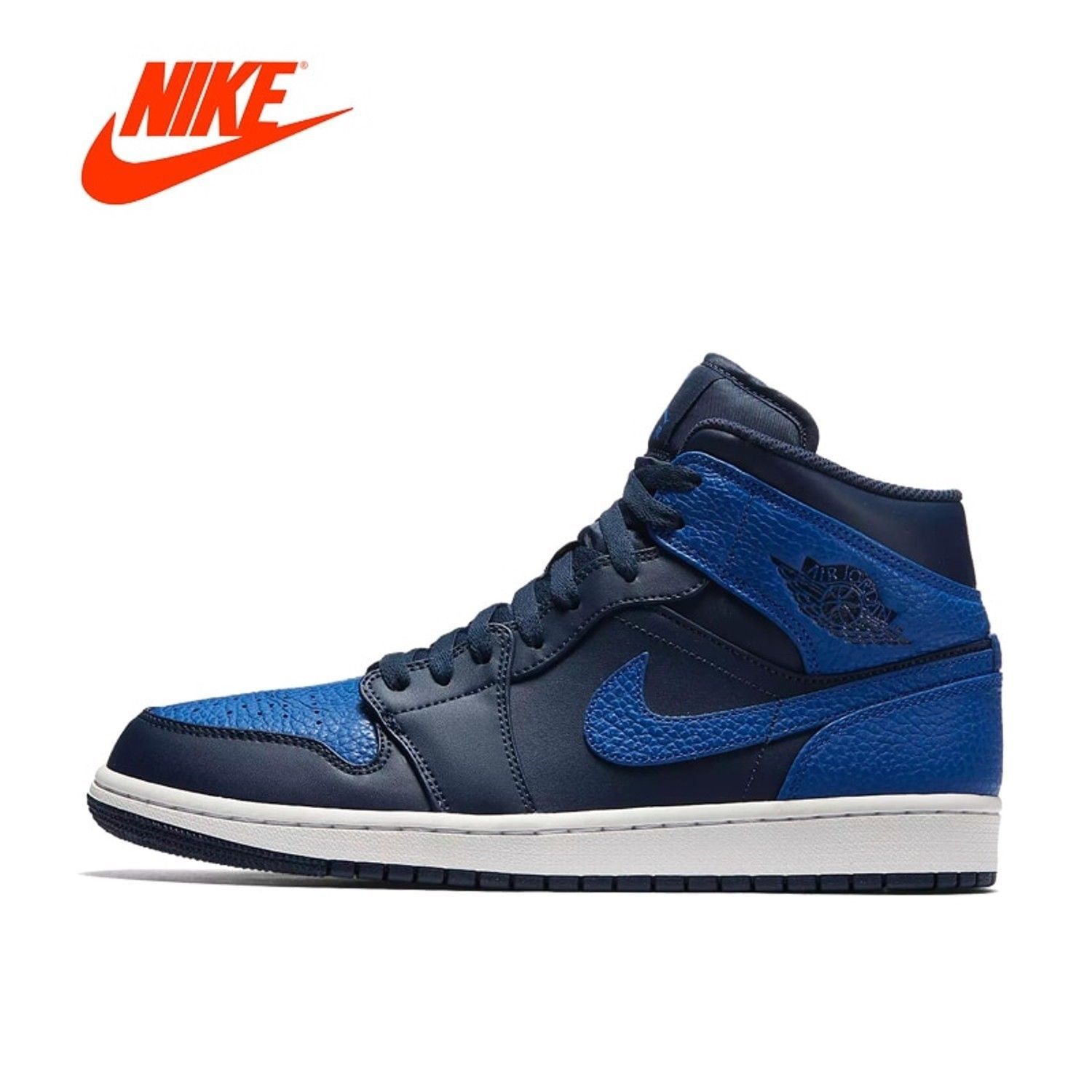 Original Nike Air Jordan 1 Mid AJ1 Retro Design Vintage Style Men's Basketball S - Athletic