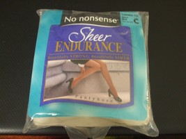 No Nonsense Sheer Endurance Control Top Almost Black Sheer Toe Pantyhose... - $7.99