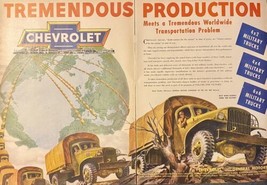 1944 World War 2 Print Ad Chevrolet Tremendous Production War Manufacturing - $12.19