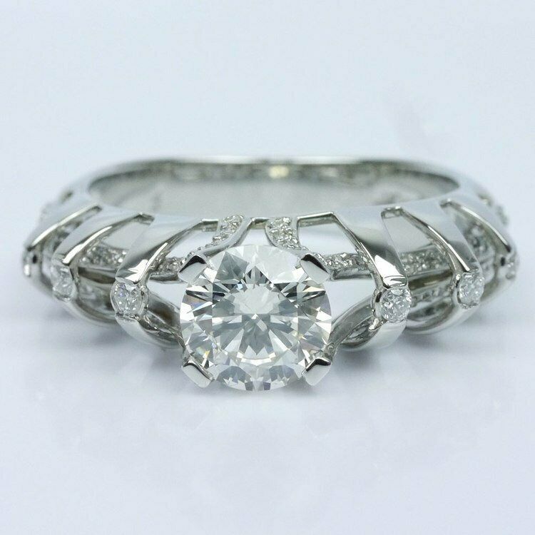 2.60Ct Round Cut White Diamond 925 Sterling Silver Designer Engagement Ring