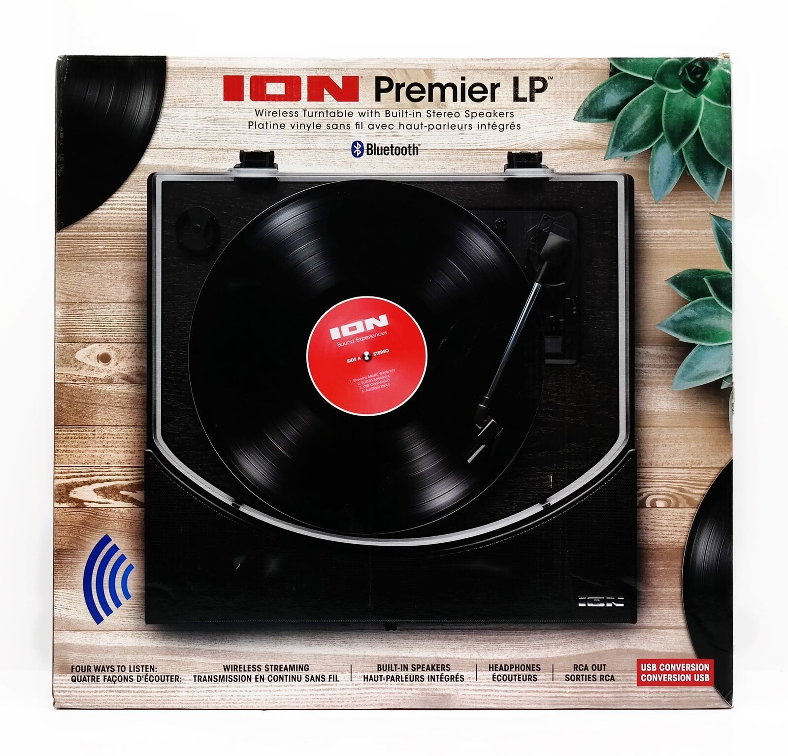 ION Premier LP Wireless Turntable w/ Builtin Stereo Speakers Record