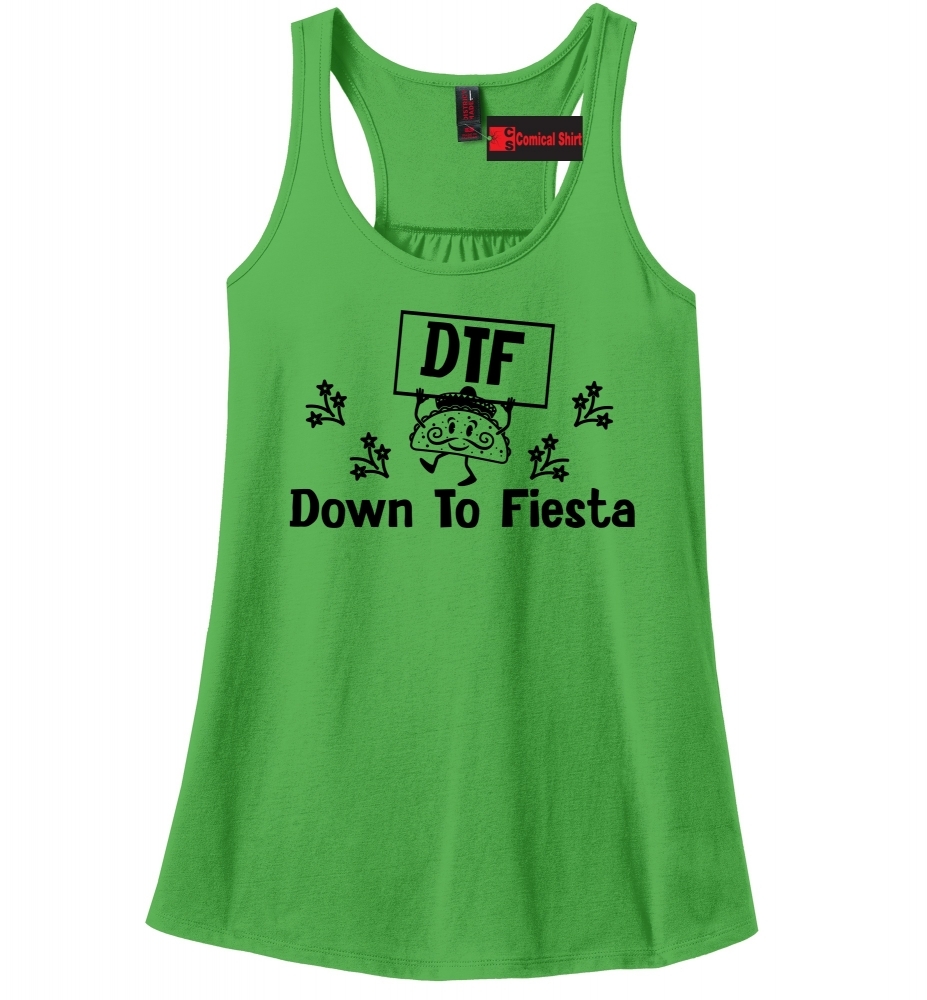 Image of DTF Down To Fiesta Mexican Party Racerback Tank Top
