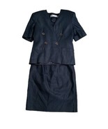 Vintage Professional Gray Linen Size 4 Business Suit Jacket + Pencil Skirt Set - $34.99
