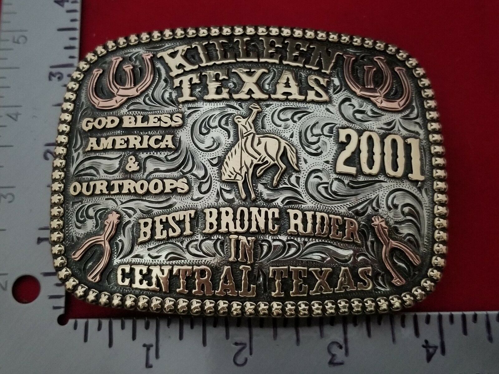2001 TROPHY RODEO BELT BUCKLEKILEEN TEXAS BRONC RIDING CHAMPION