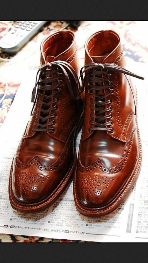 Wing Tip Brown High Ankle Party Wear Stylish Brogues Toe Handmade Men Boots