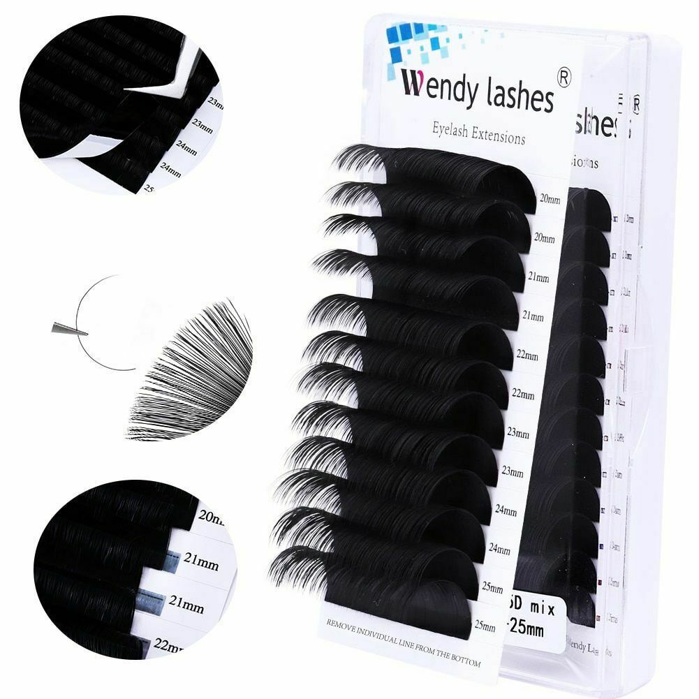 Extra Long Faux Mink Individual Eyelashes Extension Russian Volume Cilia Single