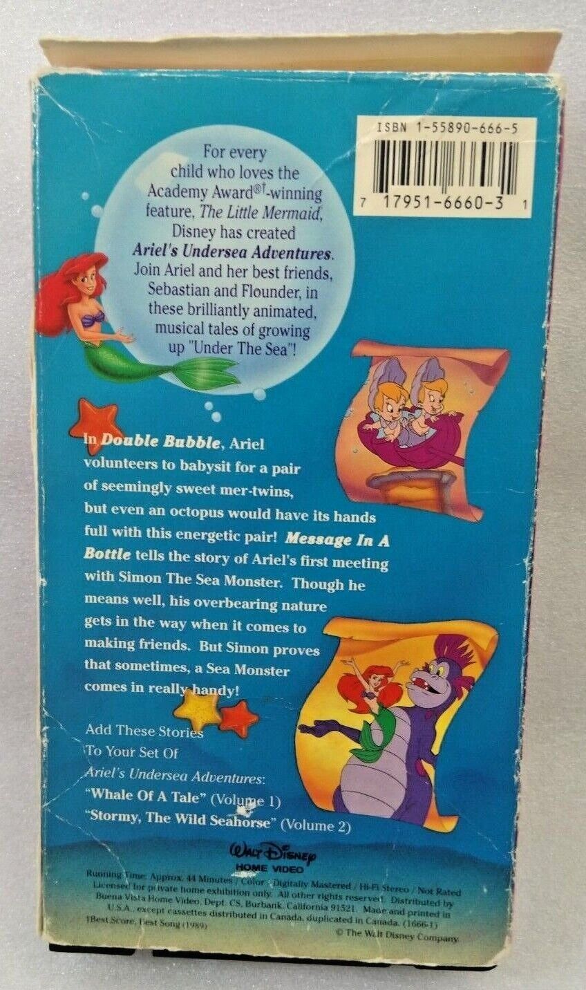 VHS Disneys the Little Mermaid - Ariels Undersea Adventures Double ...