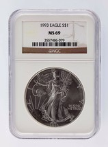 1993 Silver 1oz American Eagle NGC Graded MS 69 - $191.48