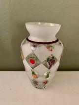 Lenox Nautical Handpainted Glass Vase - FRUITS - Signed - $45.54