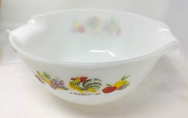 Fire King Chanticleer Anchor Hocking Rooster Mixing Nesting Milk Glass Bowl - $55.00