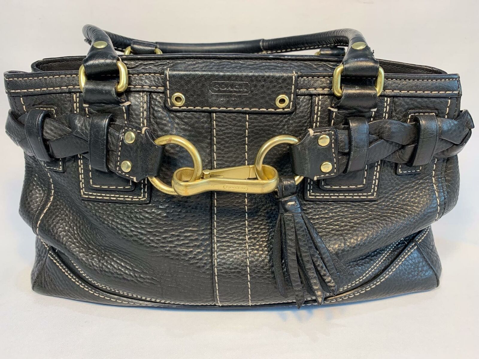 Coach Purse Hampton Black Pebbled Cowhide And 19 Similar Items