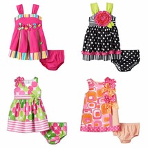 NWT Bonnie Jean Infant Girls 12-24 Months Pink Summer Dress Diaper Cover... - $9.99