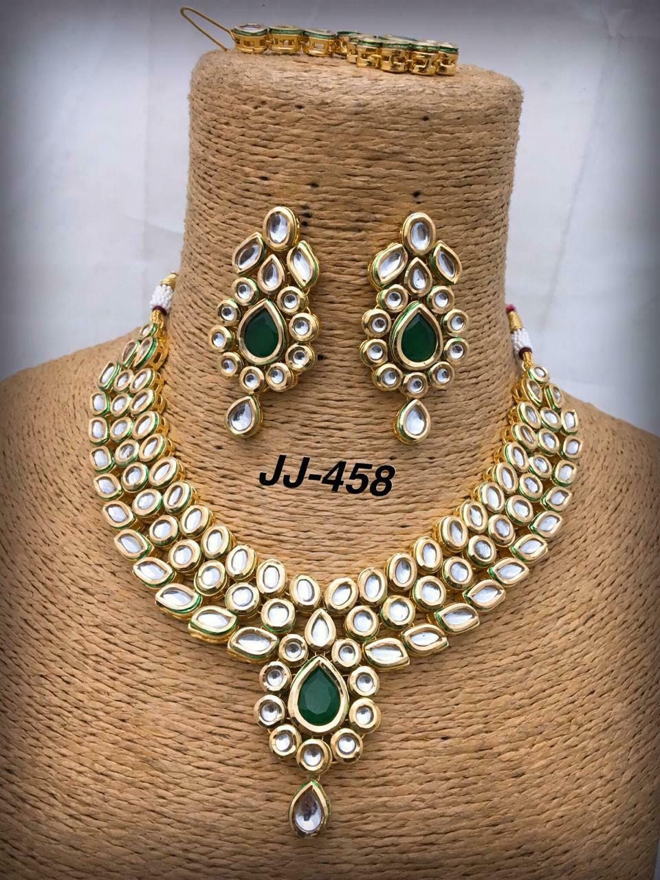Handmade Kundan Bollywood Style Partywear Designer Necklace Set mE286