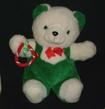 20" Vintage Christmas Enesco White Green Red Teddy Bear Stuffed Animal Plush Toy - $46.75