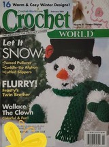 Crochet World Magazine February 2004 Crochet Patterns Snowman Pullover S... - $8.79