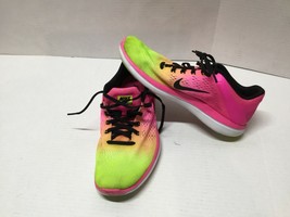 Nike Womens Flex Run 2016 844741-999 Black Pink Yellow Running Shoe Wome... - $29.65