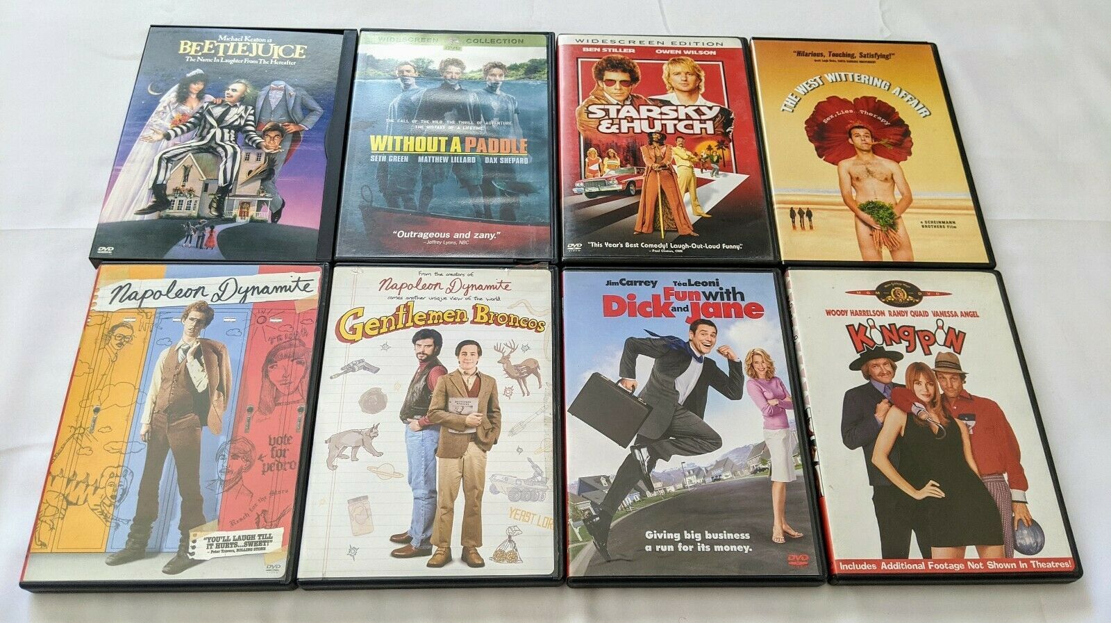 Beetlejuice, Without A Paddle, Napoleon Dynamite, Kingpin (8 DVD Lot ...