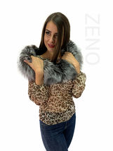 Silver Fox Fur Collar 43' (110cm) Fur Boa Saga Furs Natural Fur Scarf Stole image 5
