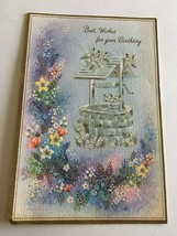 VINTAGE 1960s Happy Birthday CARD Sparkle Well Great Art Collectible B3 - $7.87