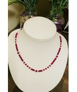 Sterling Silver Handmade Ruby and Pearl Necklace - $49.99