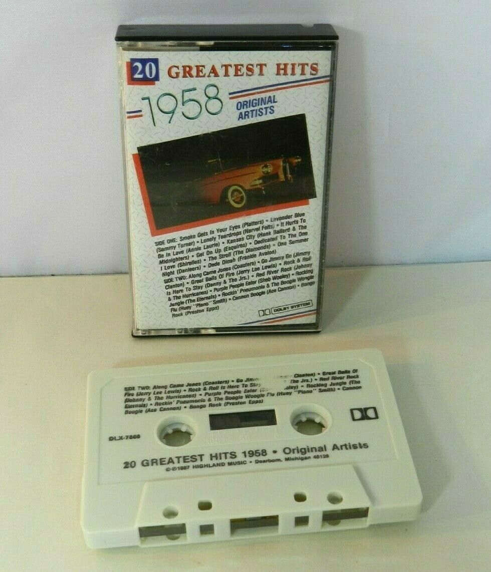 20 Greatest Hits 1958 Cassette Tape Original Artists 1987 - Cassettes