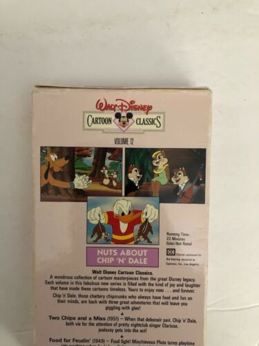 Walt Disney Cartoon Classics V. 12 Nuts About Chip N Dale(VHS,1991 ...