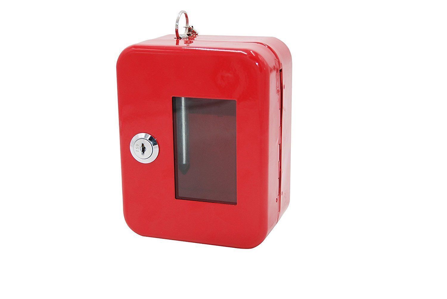AdirOffice Red Emergency Key Box with Hammer Lock Boxes