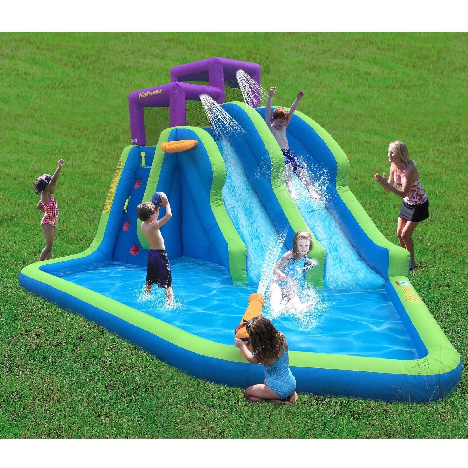 twin peaks kids inflatable splash pool backyard water slide park