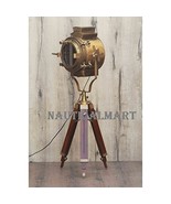 BRITISH BRASS ANTIQUE HOLLYWOOD STYLE TRIPOD FLOOR LAMP FOR LIVING ROOM ... - $293.02