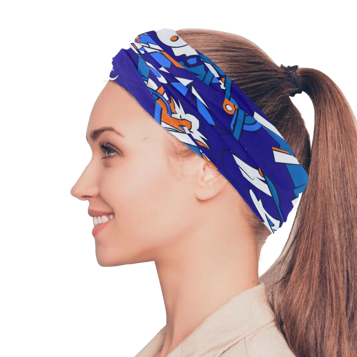 Retro Traditional Ethnic Floral Elastic Headbands Head Wrap Shawl Hair Accessories
