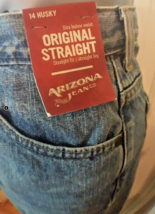 Arizona Jeans Co. Original Straight Fit/Leg Sit Below Waist Bleach 14 Husky NWT - $19.79
