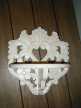 VINTAGE PAINTED WOOD WALL SHELF WITH HEART - $21.47