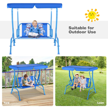 Outdoor Kids Patio Swing Bench with Canopy 2 Seats image 5