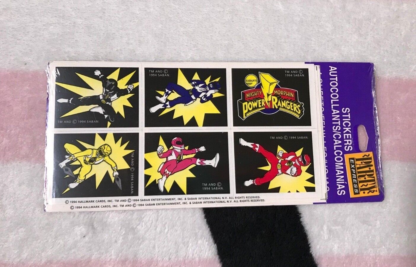 Vintage Saban's Mighty Morphin Power Rangers Stickers Hallmark 1994 Party Favors Complete