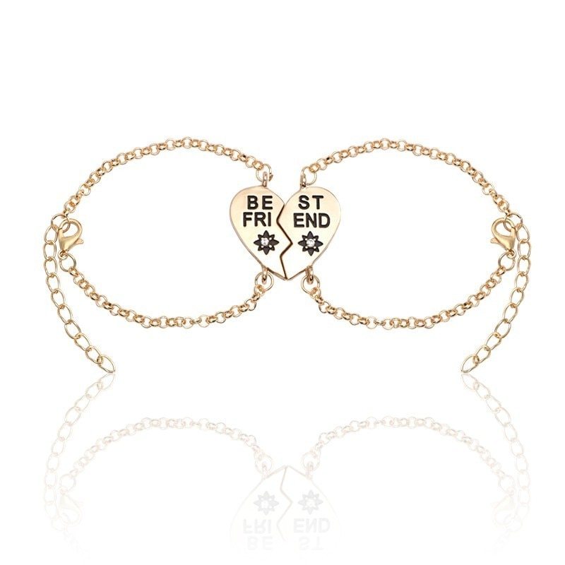 2 Pieces / Set Of Best Friends Bracelet Gold Puzzle Love Bracelet Fashion Women