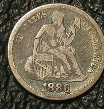 1886 Silver Seated Liberty Dime As pictured   20200144 - $19.99