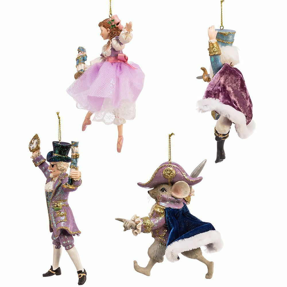 KURT ADLER 6" NUTCRACKER SUITE BALLET DELUXE 4 PIECE XMAS ORNAMENT SET