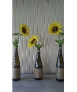 Decorated Wine Bottles (3) Twine Wrapped Green Wine Bottle Set - $12.00