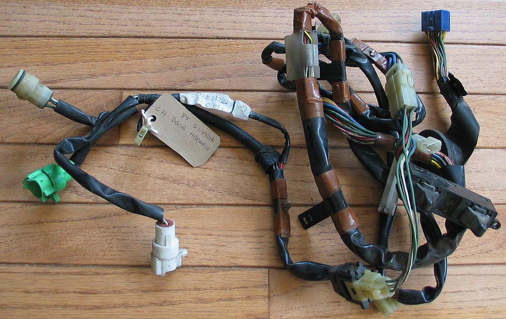 1984 1985 Toyota Supra driver's (L) door wiring harness & window/lock