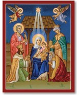 Glory to the Newborn King Icon - 8&quot; x 10&quot; plaque - $51.95