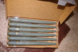 Partylite Green Tapers 10&quot; Evergreen Party Lite - $13.00